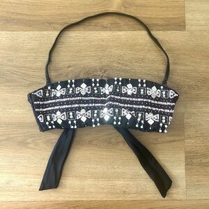 Victorias Secret Vintage Black Sequin & Beaded Bikini Top –EUC